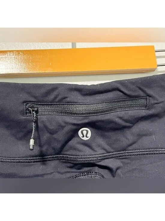 Lululemon Women’s Black High-Rise Leggings with Ruffle Detail - Size 2 - Picture 2 of 11